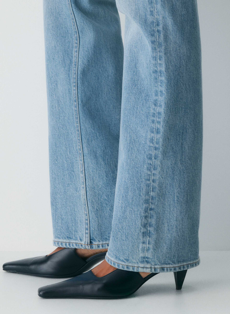 denim forum 90-tallet nina high-rise slim bootcut jeans 7 År bleu taboo
