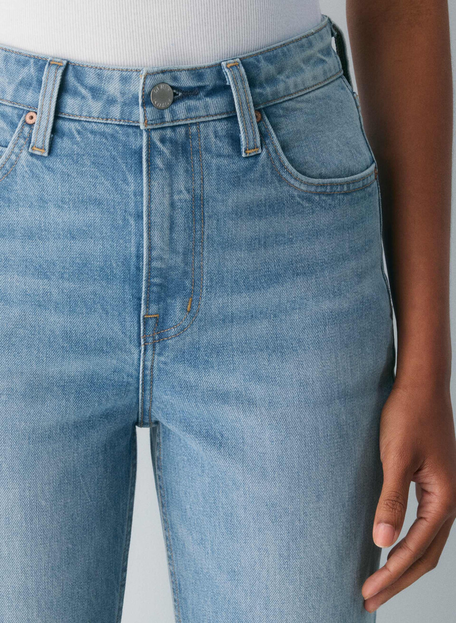 denim forum 90-tallet nina high-rise slim bootcut jeans 7 År bleu taboo