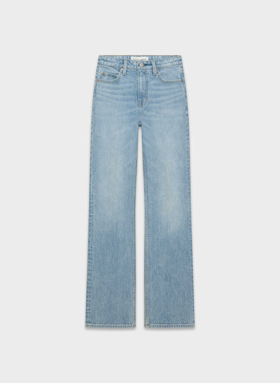 denim forum 90-tallet nina high-rise slim bootcut jeans 7 År bleu taboo