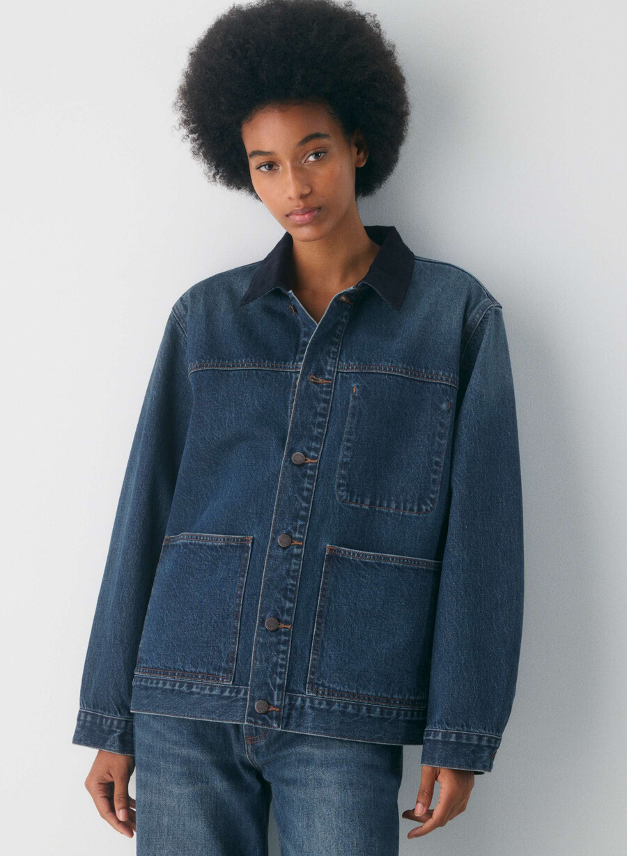 denim forum arbeidsklær denimskjortejakke be about dark bleu