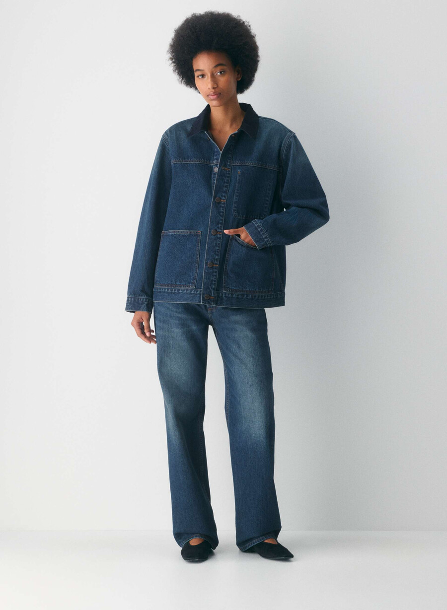 denim forum arbeidsklær denimskjortejakke be about dark bleu