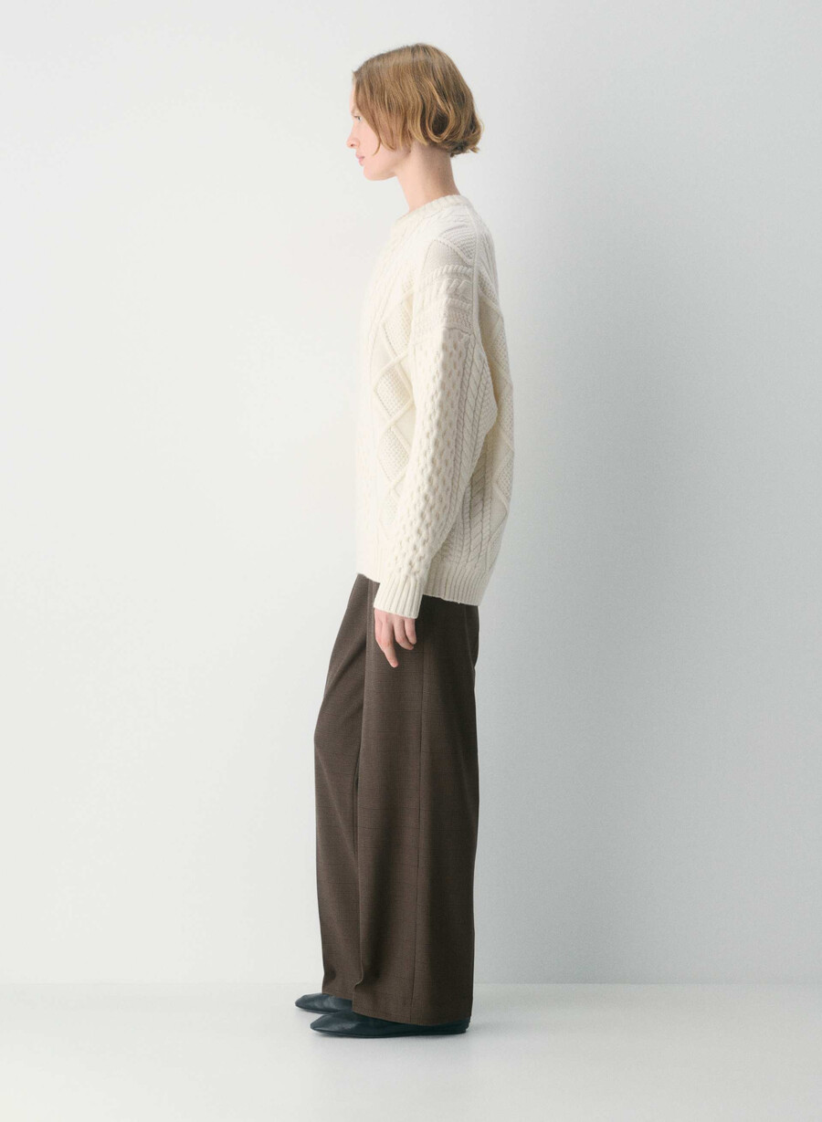 heritage knit merinoullgenser whisper white