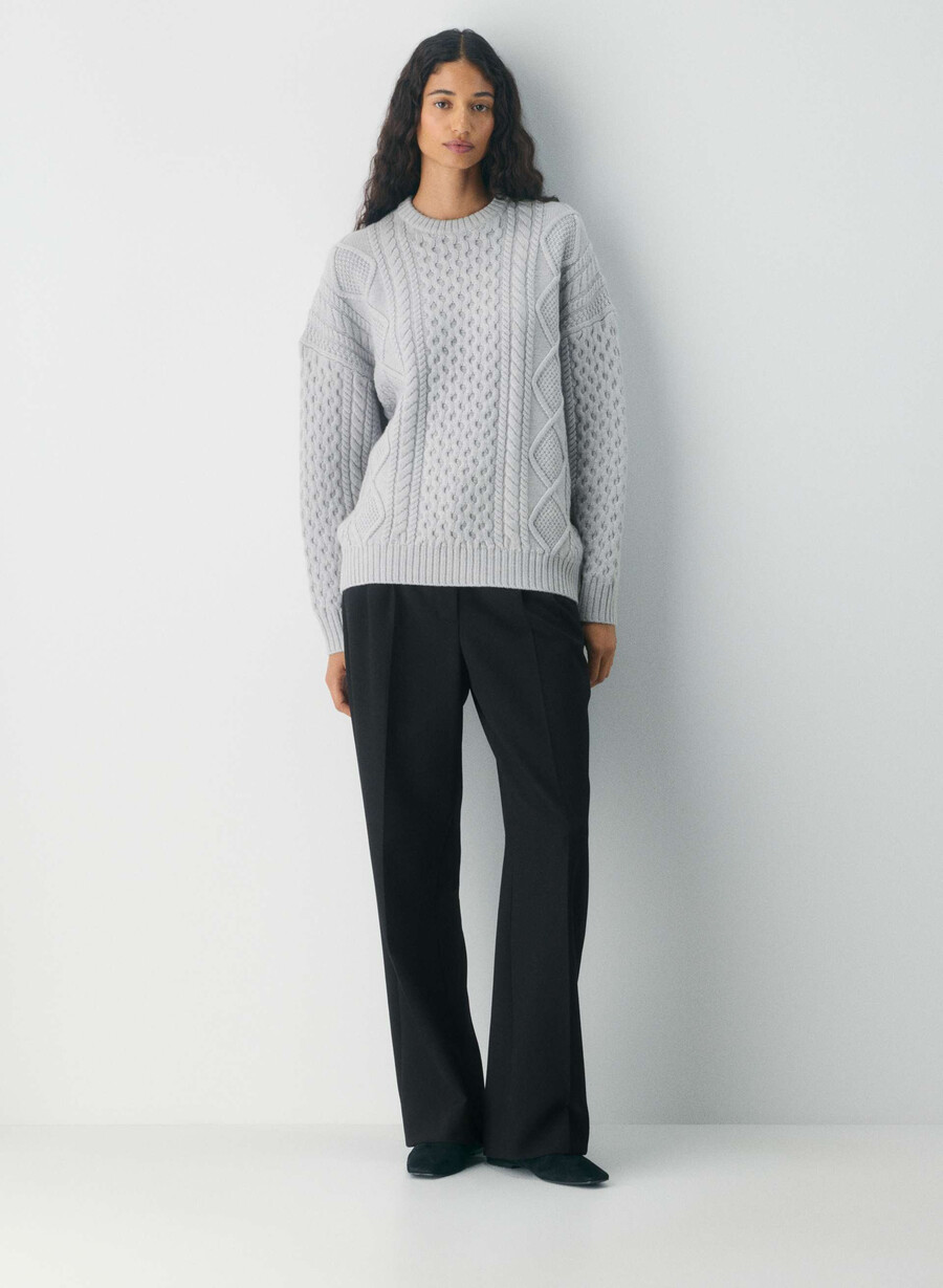 heritage knit merinoullgenser i myk krom