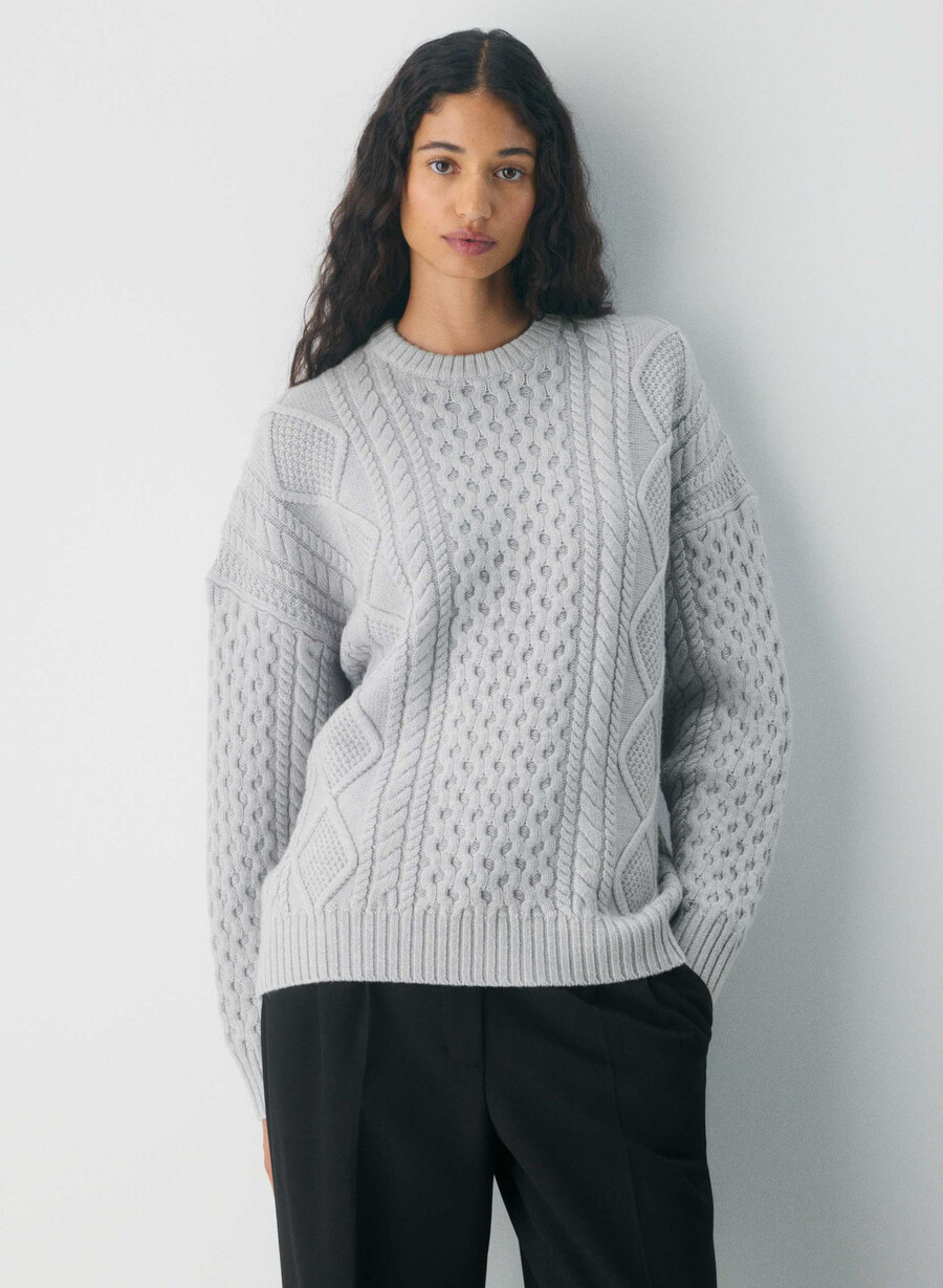 heritage knit merinoullgenser i myk krom