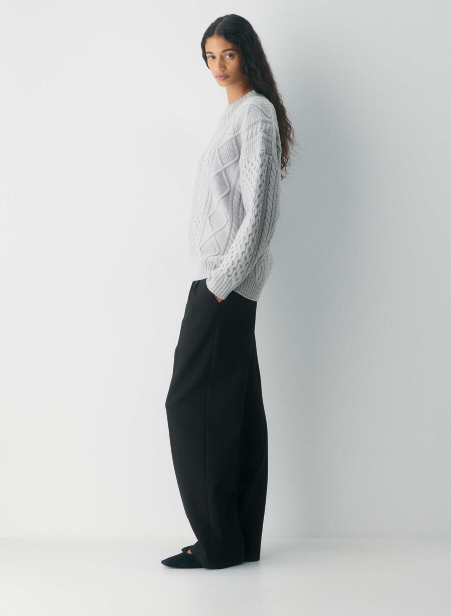 heritage knit merinoullgenser i myk krom