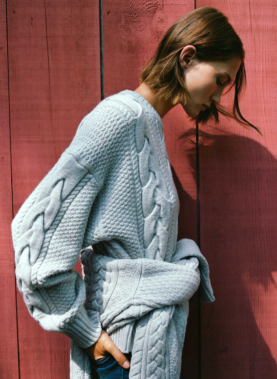 heritage knit merinoullgenser i myk krom