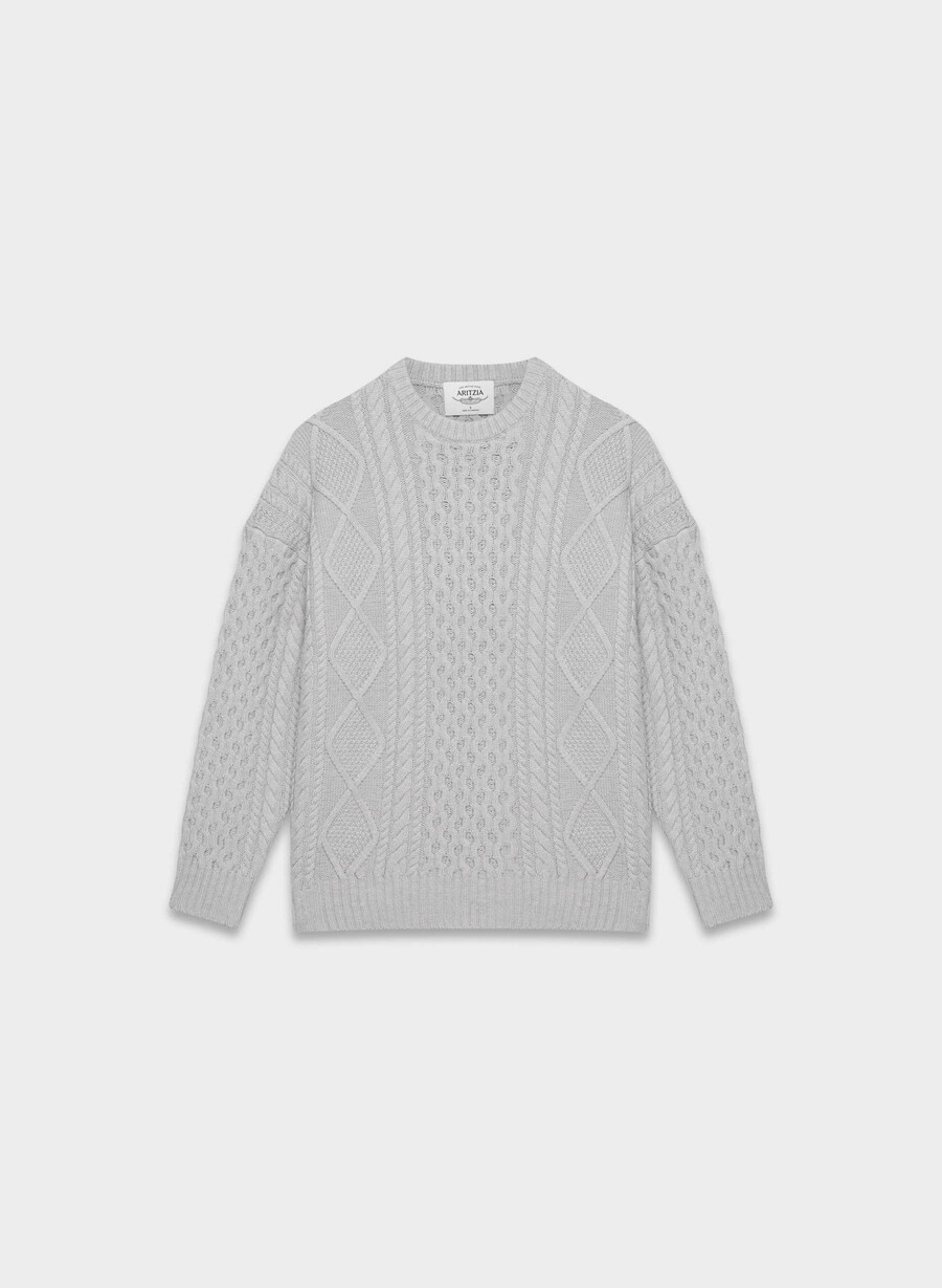 heritage knit merinoullgenser i myk krom