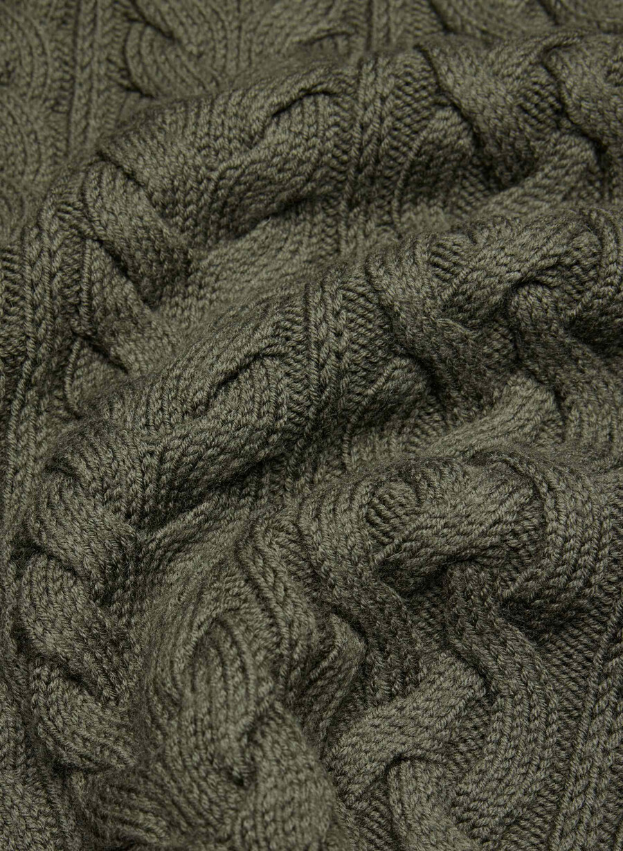 heritage knit merinoullgenser mØrk oliven