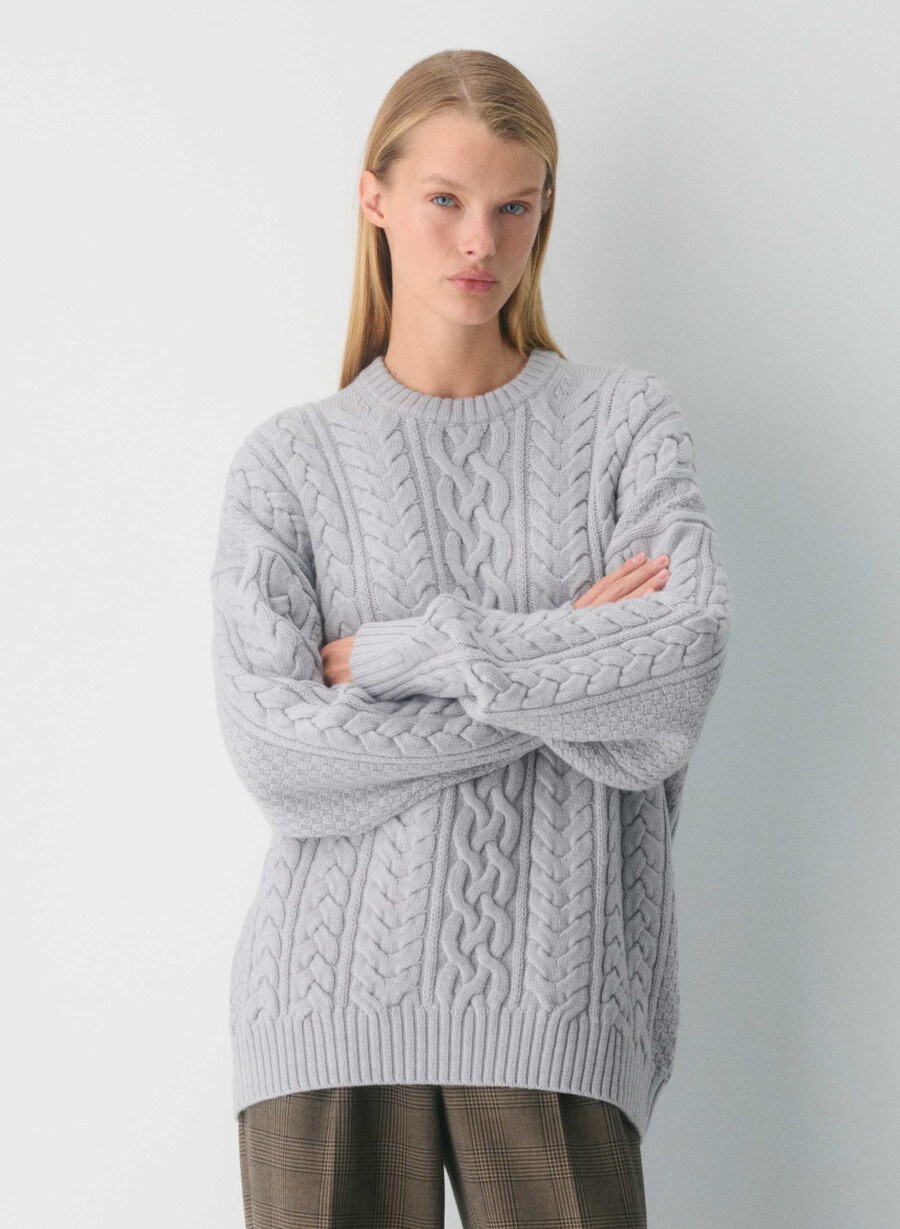 heritage knit merinoullgenser i myk krom