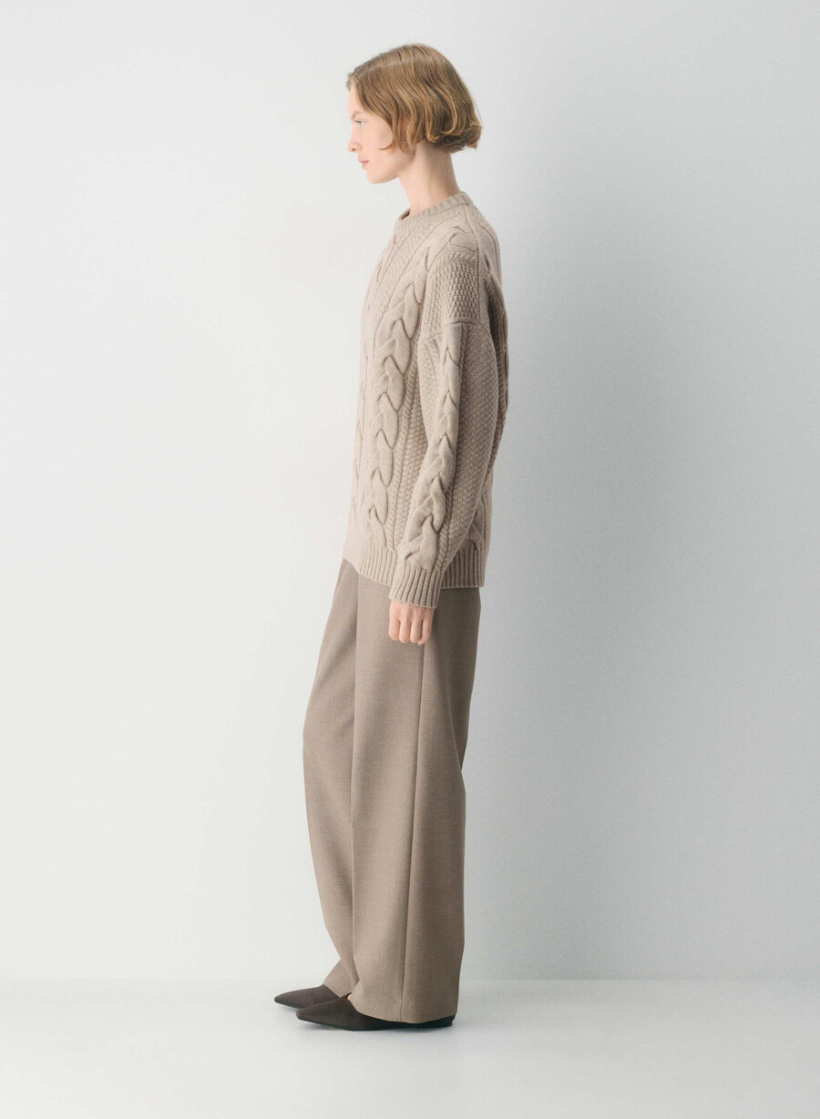 heritage knit merinoullgenser heather nomad taupe