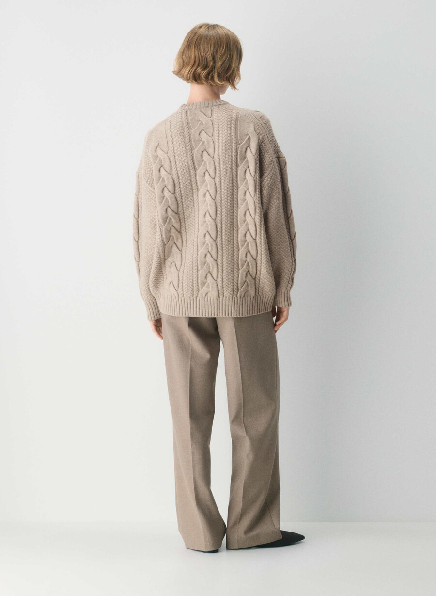 heritage knit merinoullgenser heather nomad taupe