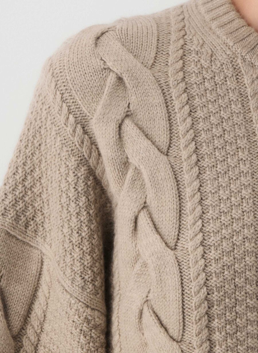 heritage knit merinoullgenser heather nomad taupe