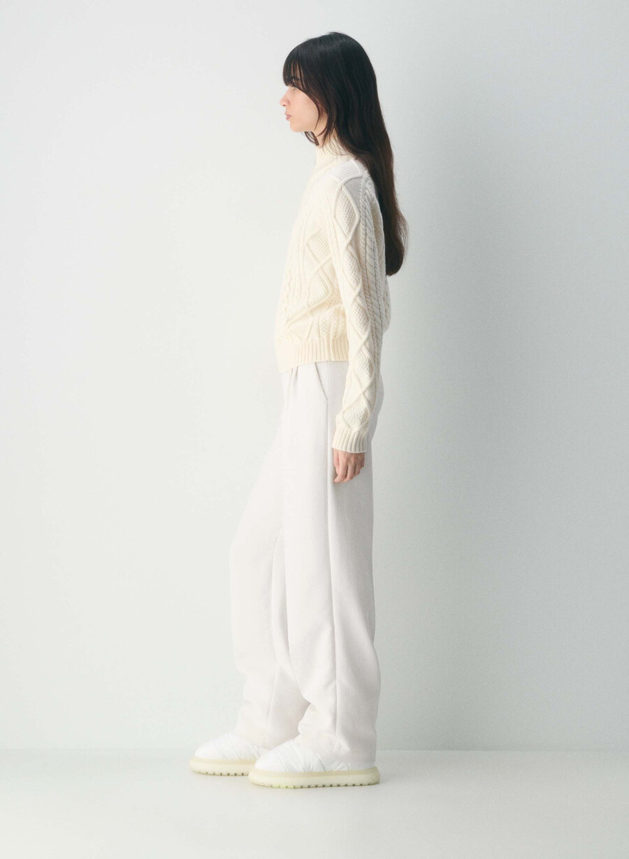 heritage knit merinoullgenser med 14 glidelås whisper white
