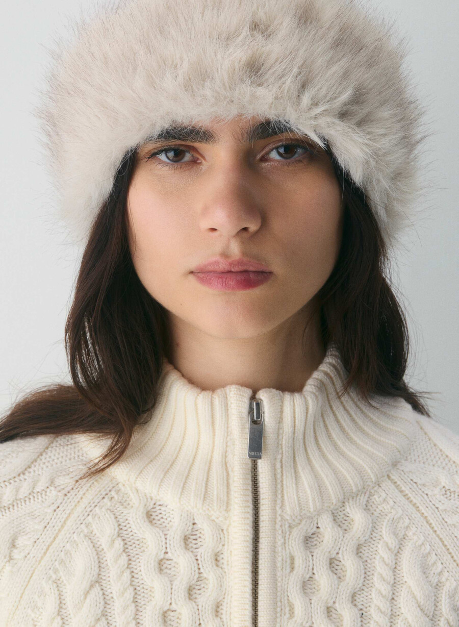 heritage knit merinoullgenser med 14 glidelås whisper white