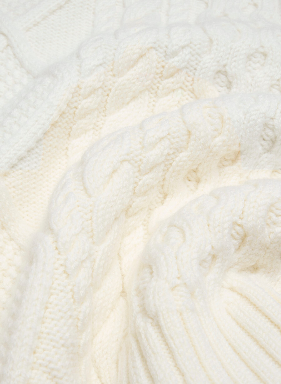 heritage knit merinoullgenser med 14 glidelås whisper white