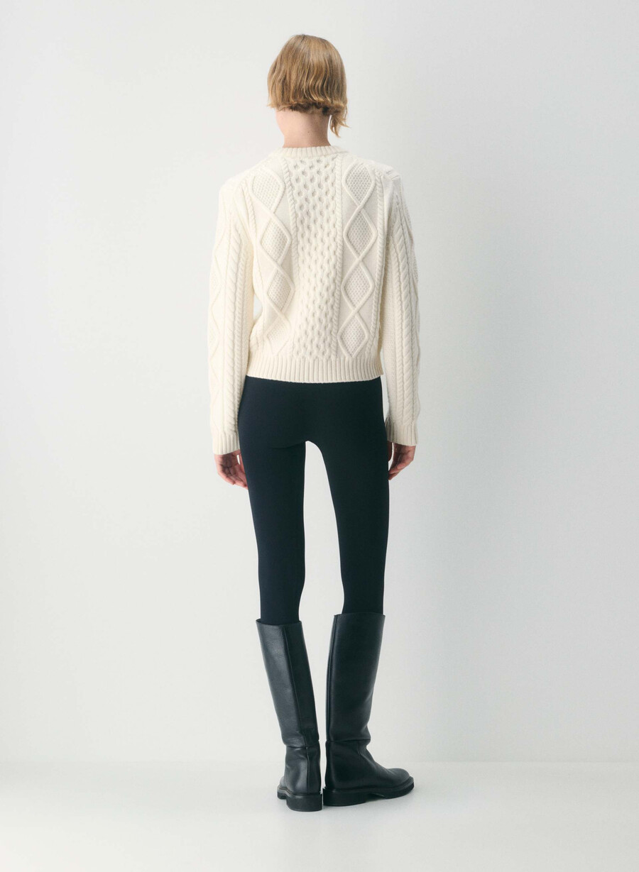 heritage knit merinoull cardigan hvispert hvit