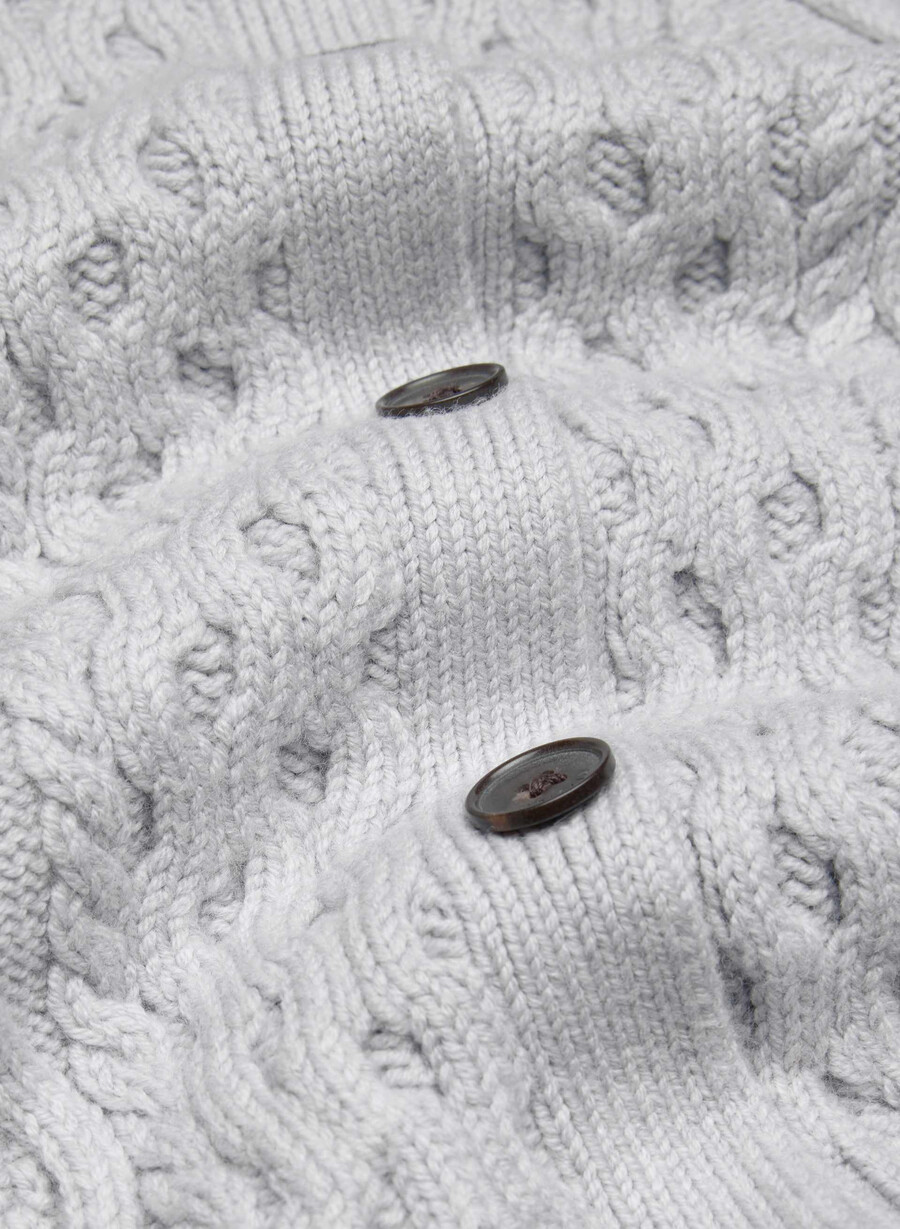 heritage knit merinoull cardigan i messing med mønster