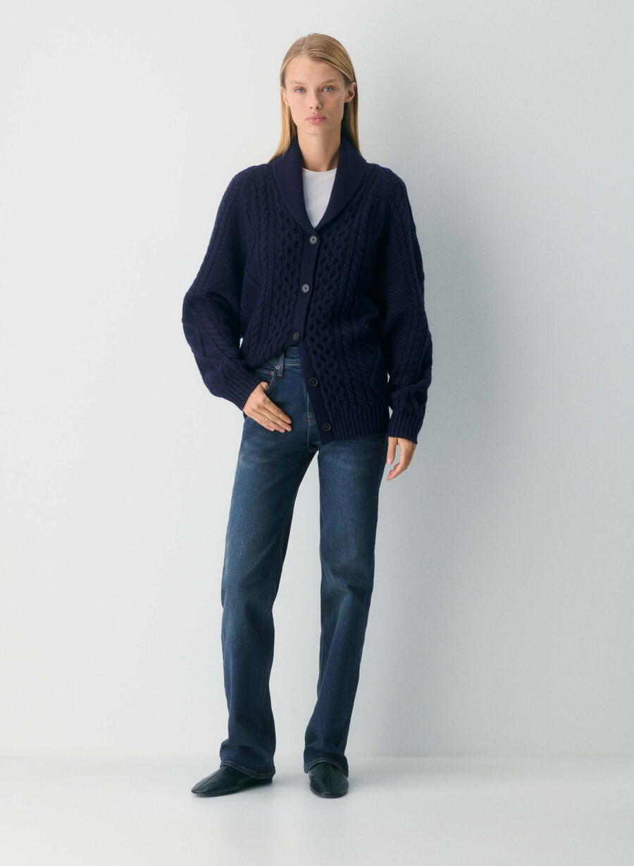 heritage knit merinoull cardigan admiral