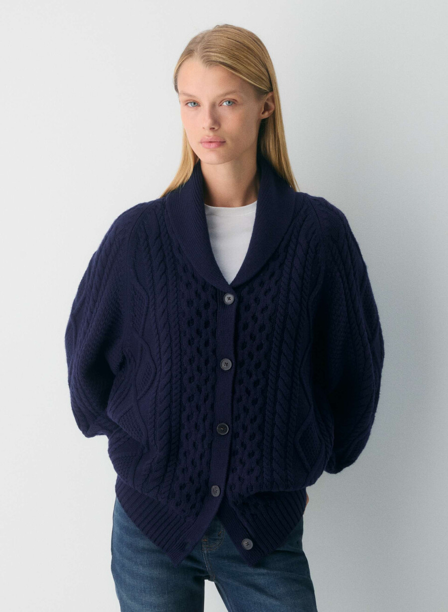 heritage knit merinoull cardigan admiral