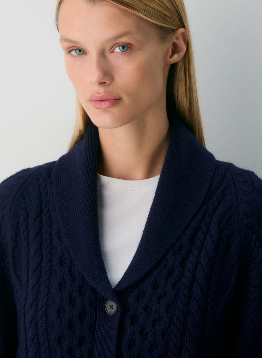 heritage knit merinoull cardigan admiral