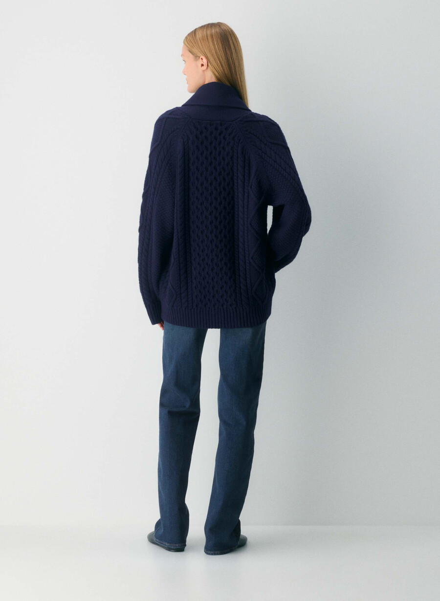 heritage knit merinoull cardigan admiral