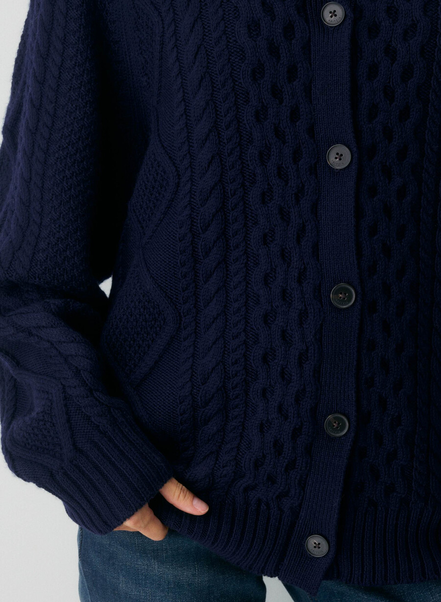 heritage knit merinoull cardigan admiral