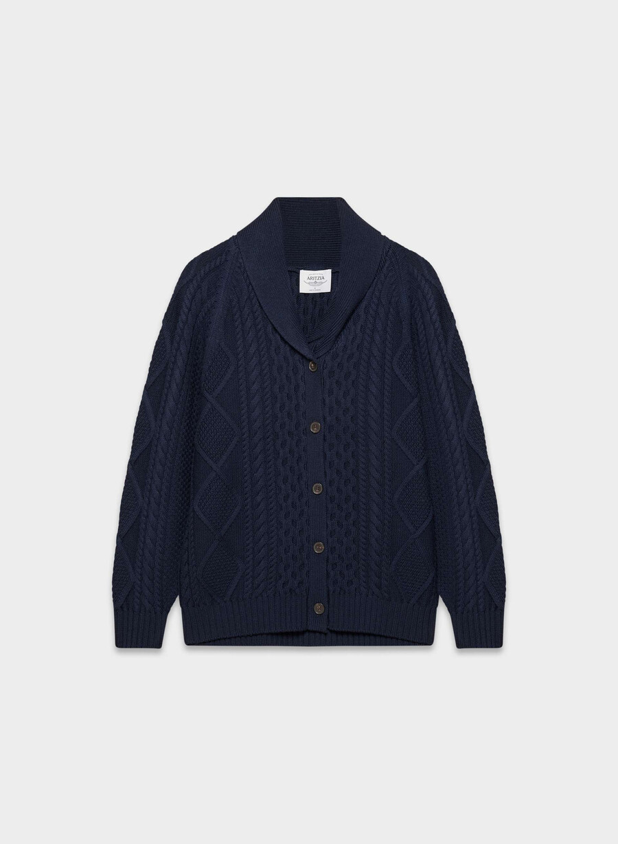 heritage knit merinoull cardigan admiral