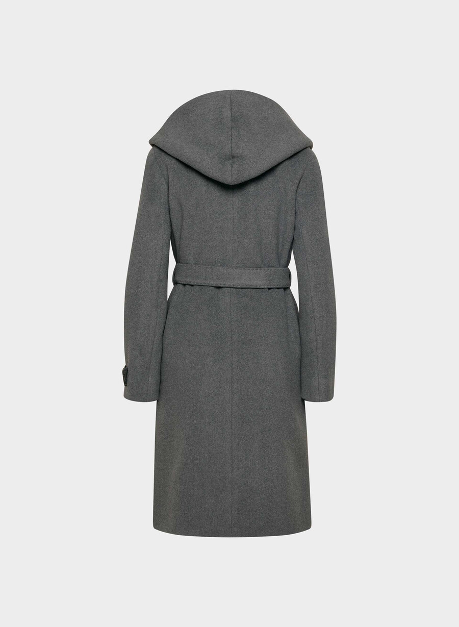 emilie-kåpen - myk ull-kasjmir heather charcoal
