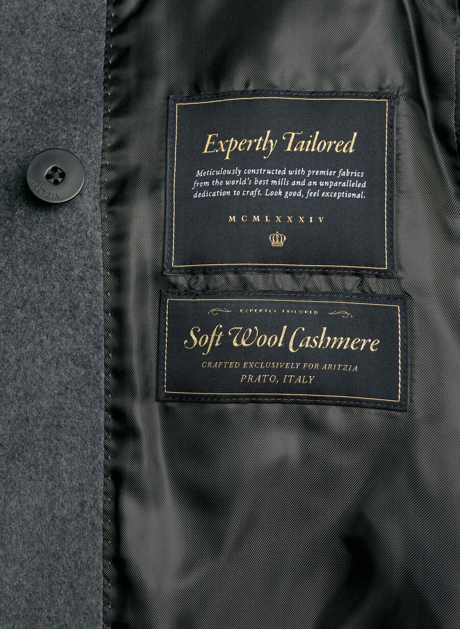 emilie-kåpen - myk ull-kasjmir heather charcoal