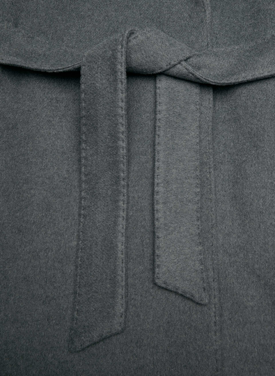 emilie-kåpen - myk ull-kasjmir heather charcoal
