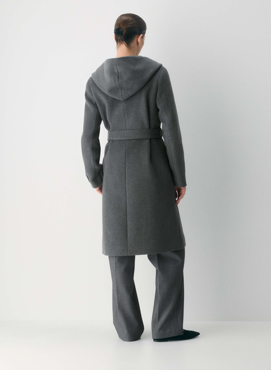 emilie-kåpen - myk ull-kasjmir heather charcoal