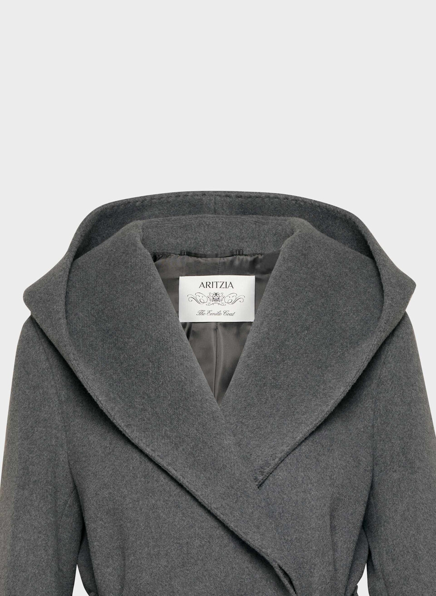emilie-kåpen - myk ull-kasjmir heather charcoal