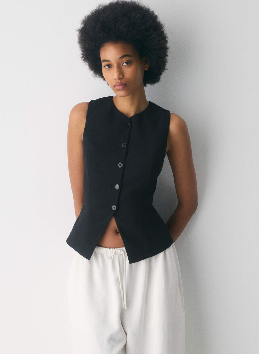 regal vest - crepette svart
