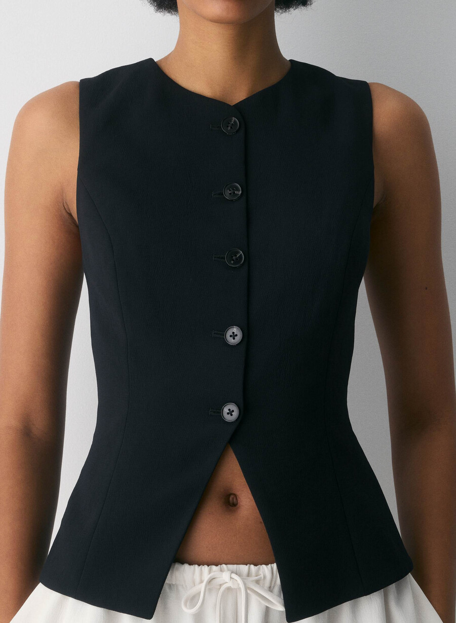 regal vest - crepette svart