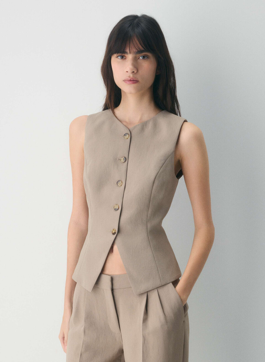 regal vest - crepette nomad taupe