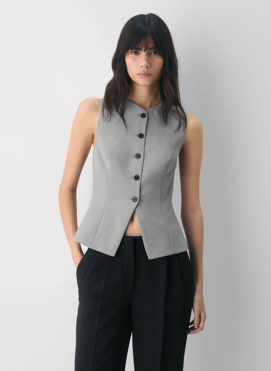 regal vest - crepette riverstone grÅ