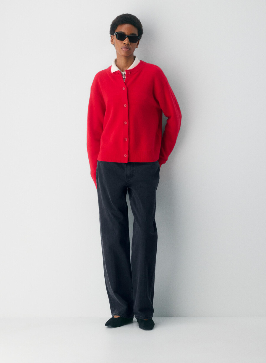 essential cashmere allegory cardigan blinkende rØd
