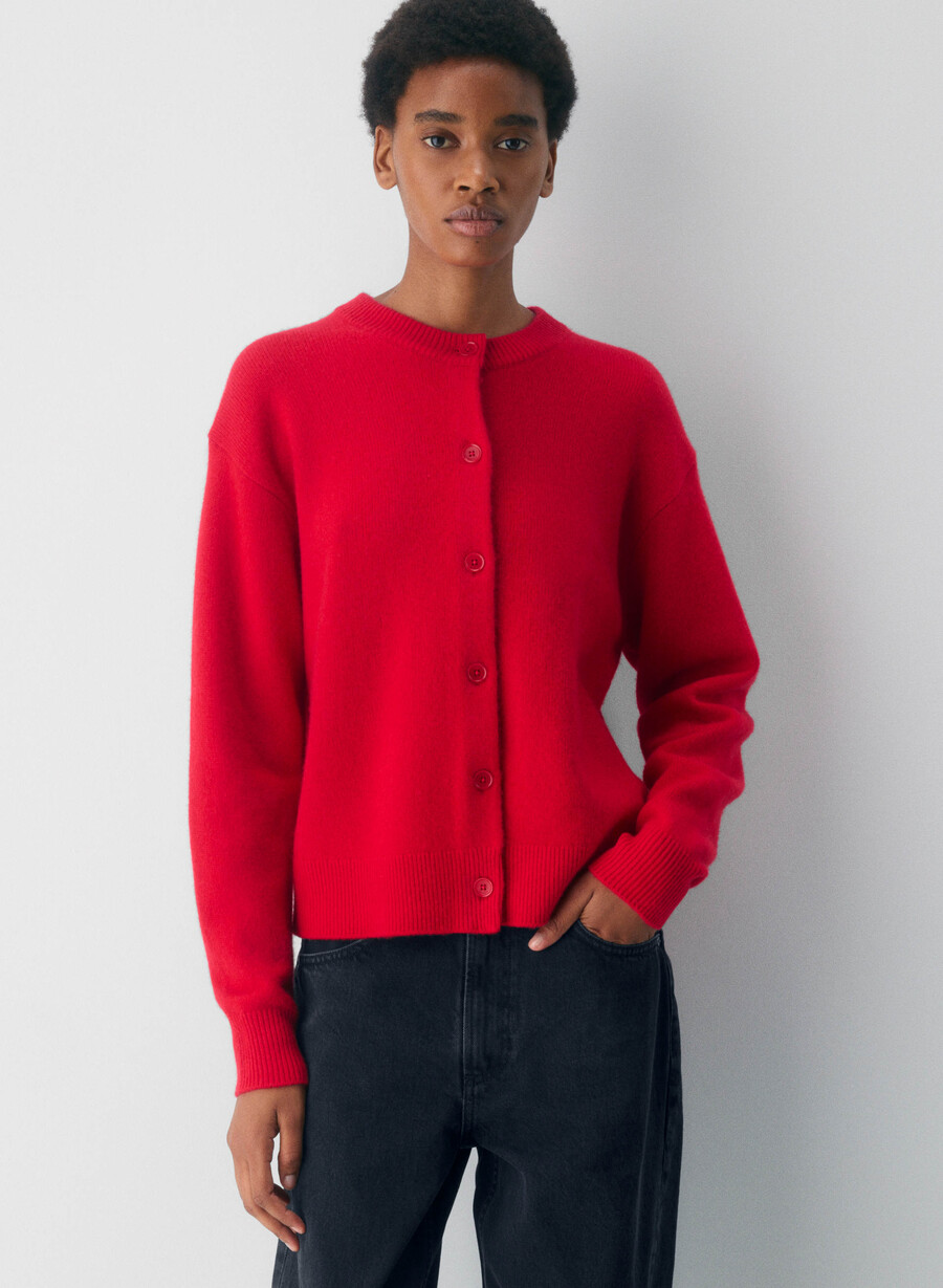 essential cashmere allegory cardigan blinkende rØd
