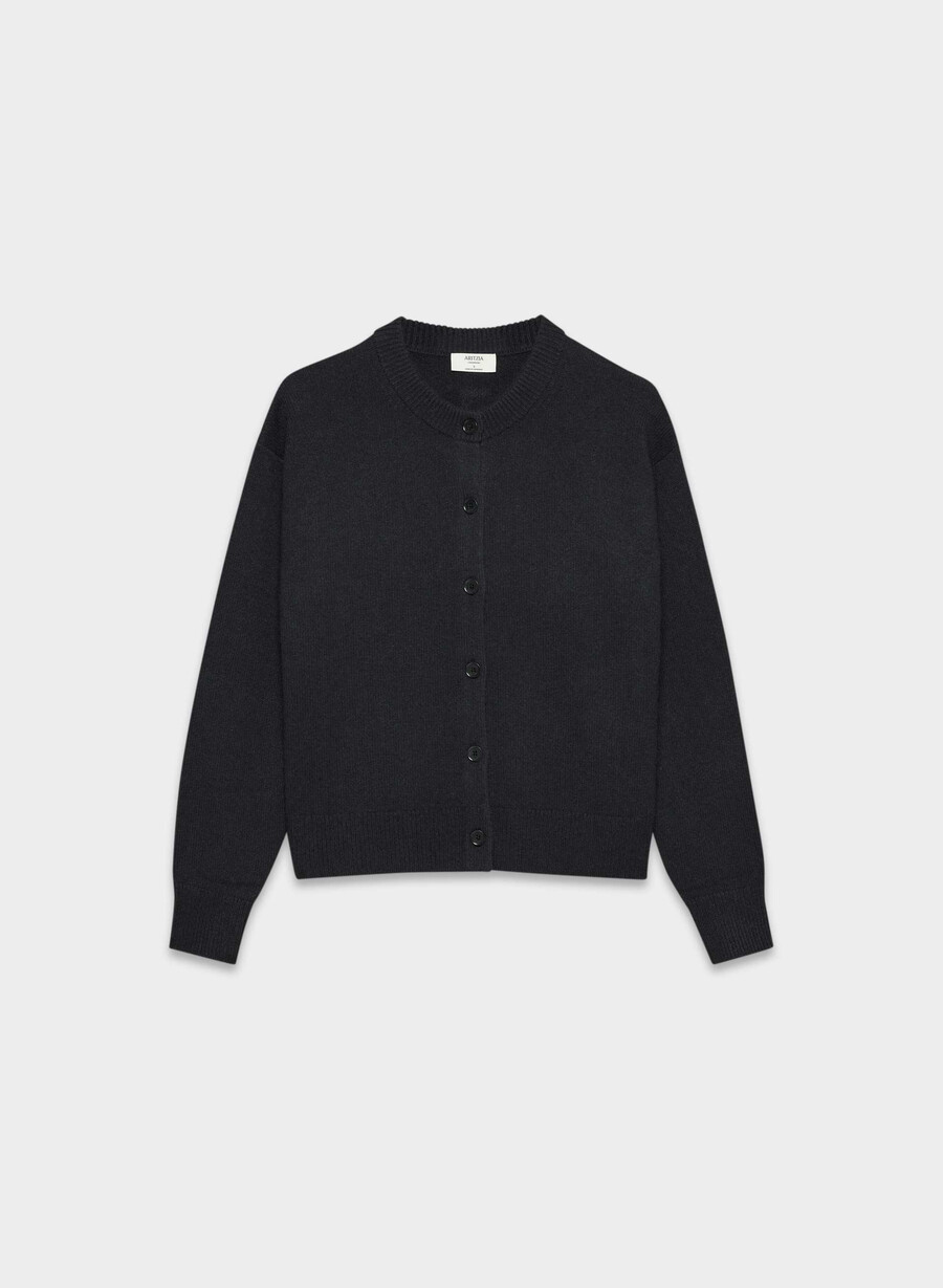 essential cashmere allegory cardigan mØrk navy