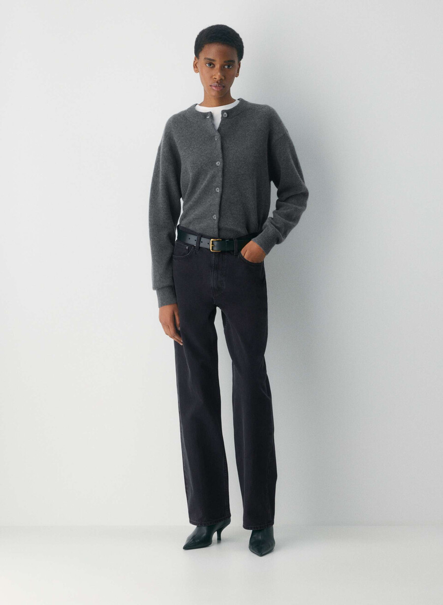 essential cashmere allegory cardigan lynggrønn