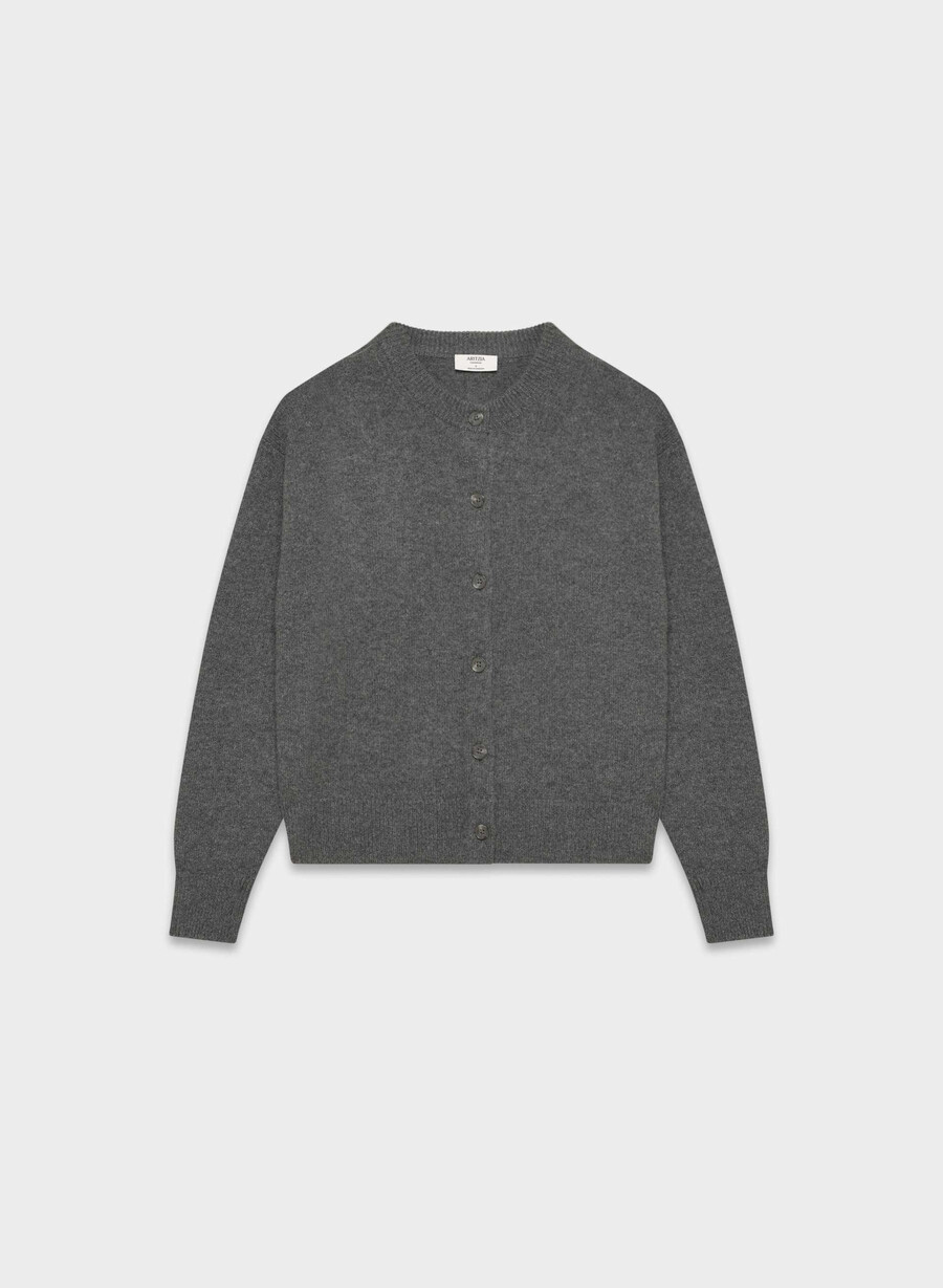 essential cashmere allegory cardigan lynggrønn