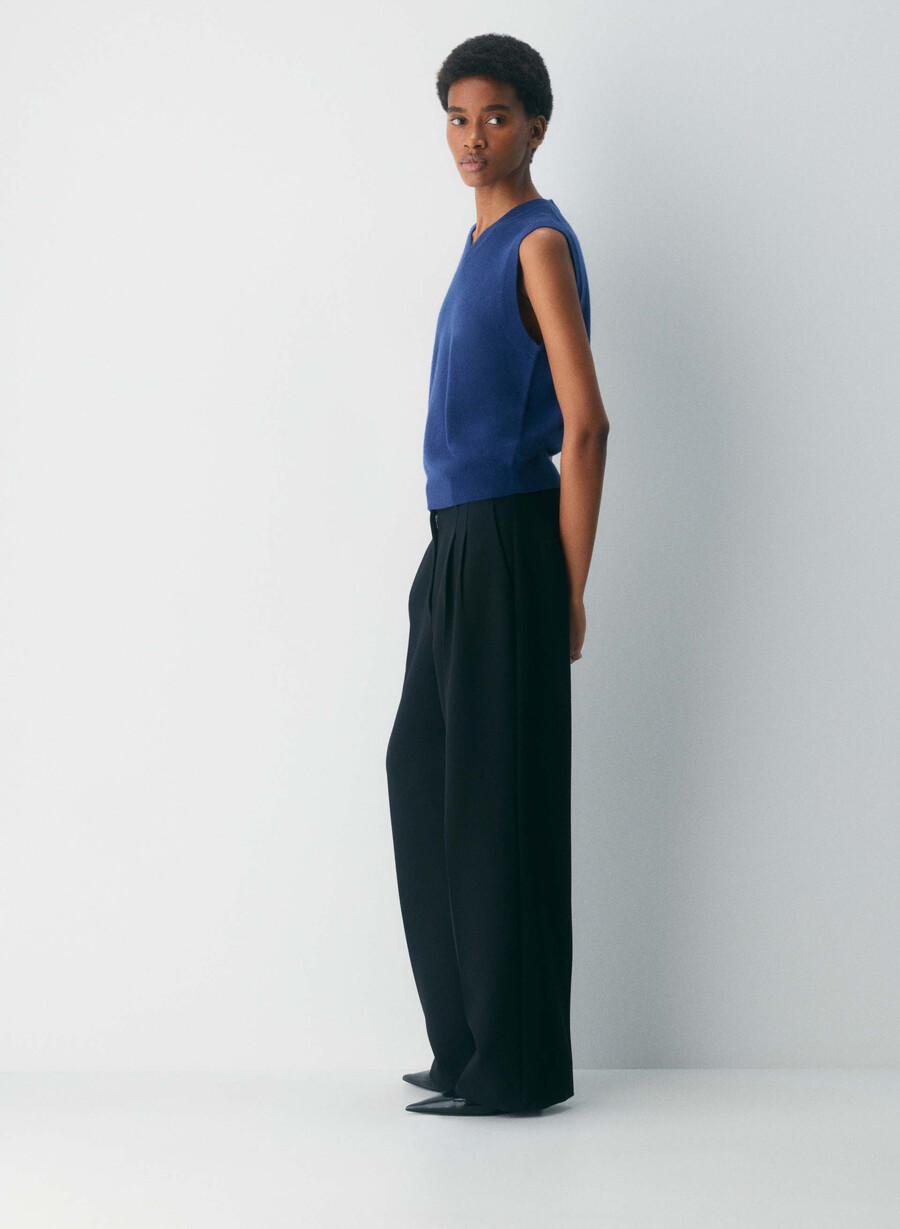 bare cashmere v-hals genservest byron blÅ