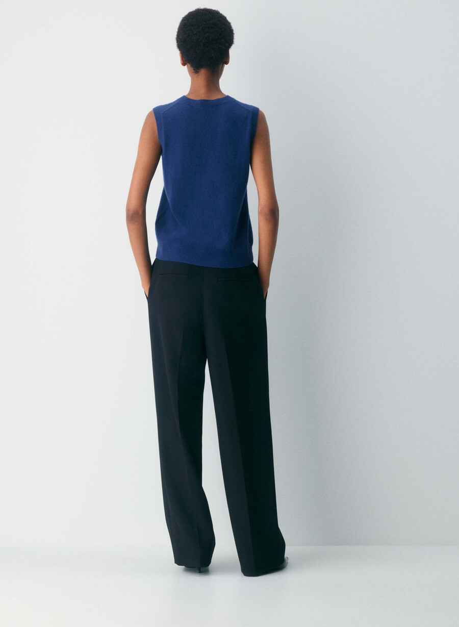 bare cashmere v-hals genservest byron blÅ
