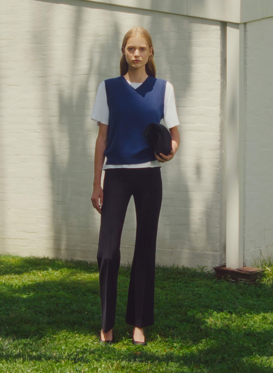 bare cashmere v-hals genservest byron blÅ