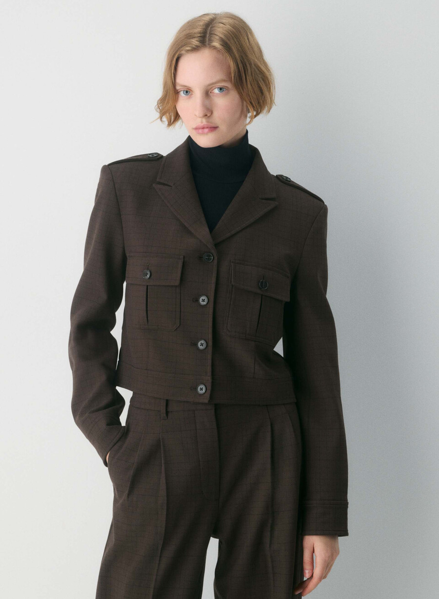 marsjjakke - twill sanford chk rm brblk