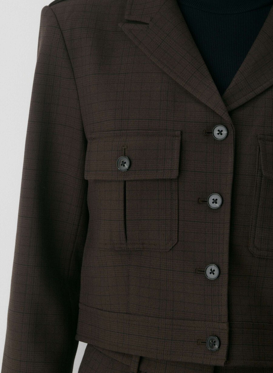 marsjjakke - twill sanford chk rm brblk