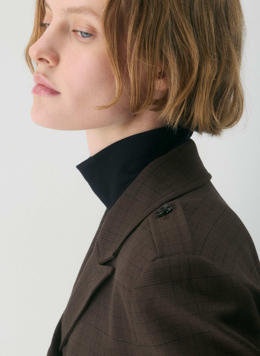 marsjjakke - twill sanford chk rm brblk
