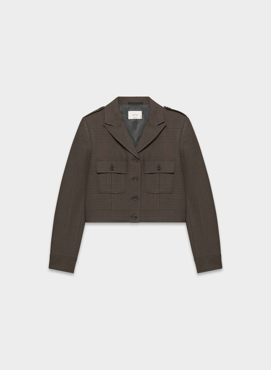 marsjjakke - twill sanford chk rm brblk