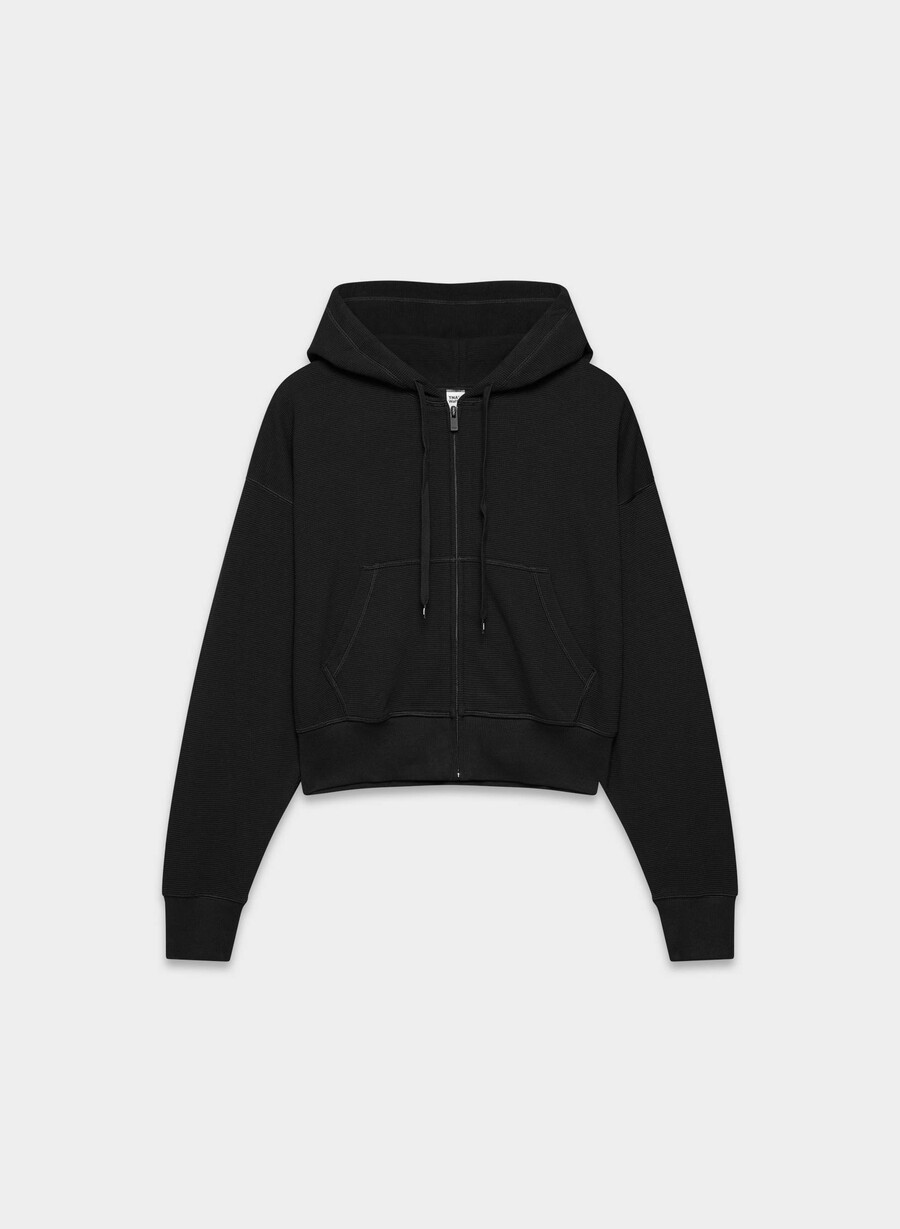 ny wafflex eddy zip hoodie svart