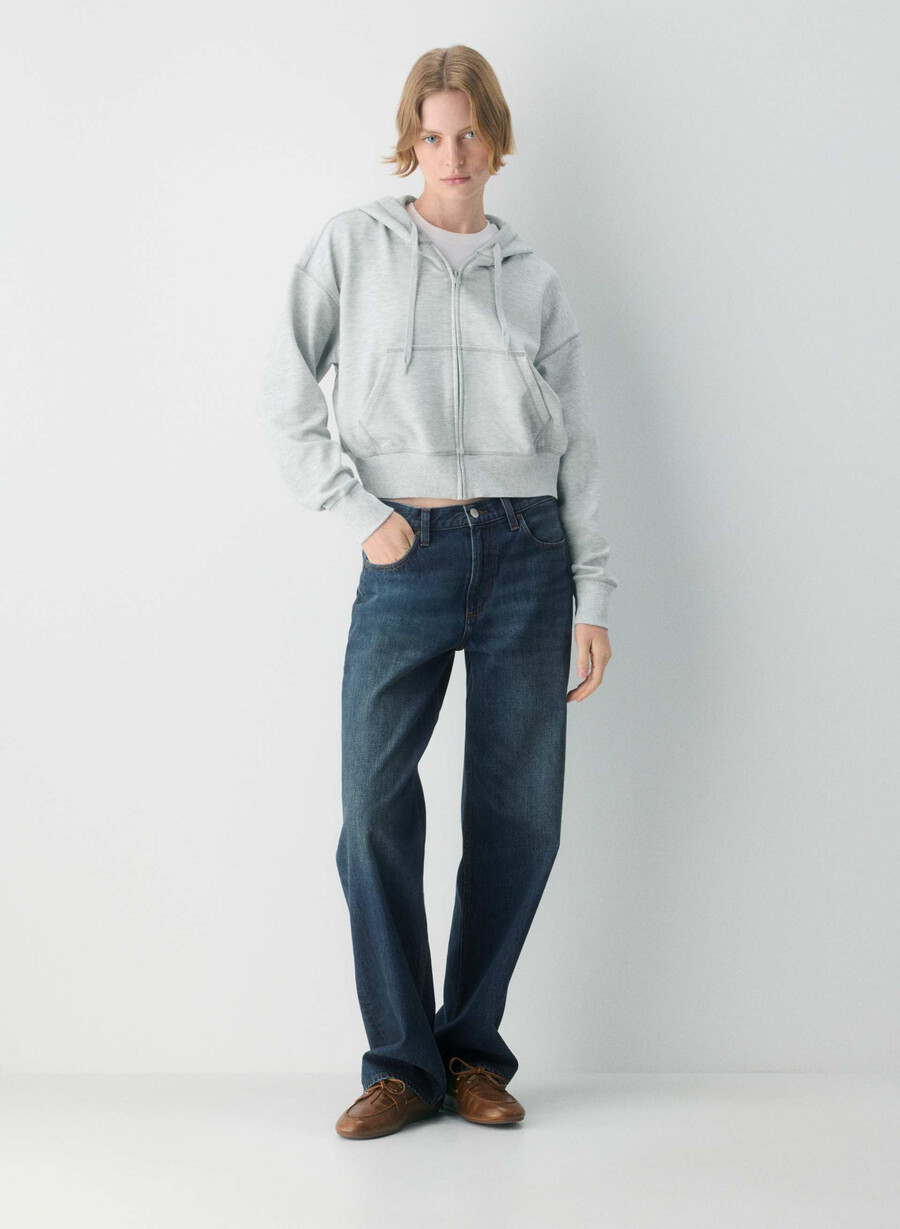 ny wafflex eddy hettegenser med glidelås heather chrome